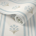 Bluebell Wildflower Stripe Wallpaper
