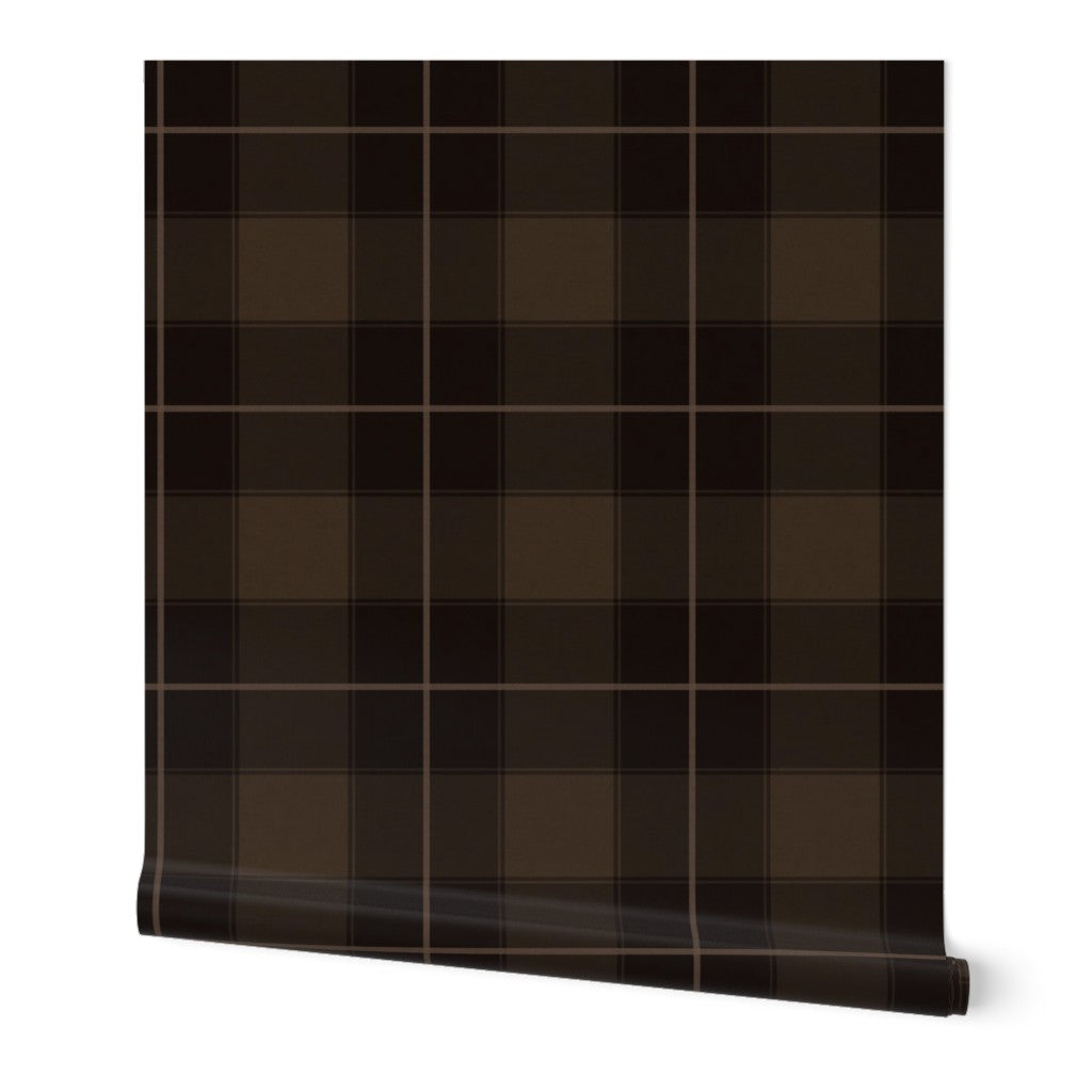 Rustic cabin styled plaid - espresso brown