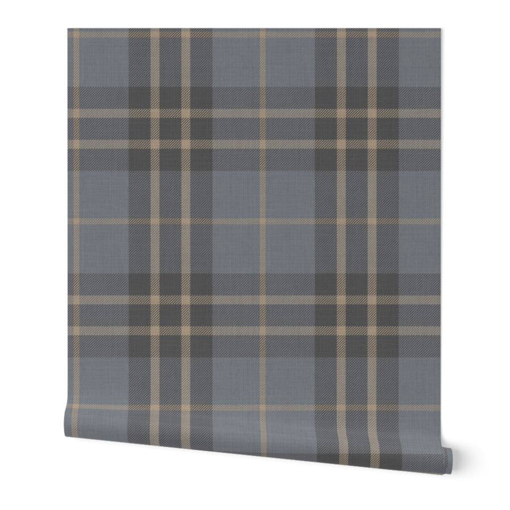 Moody blue traditional tartan plaid
