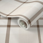 Cozy brown & cream traditional tartan plaid