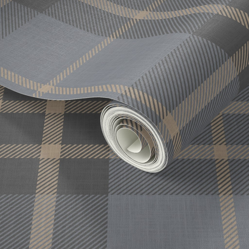 Moody blue traditional tartan plaid