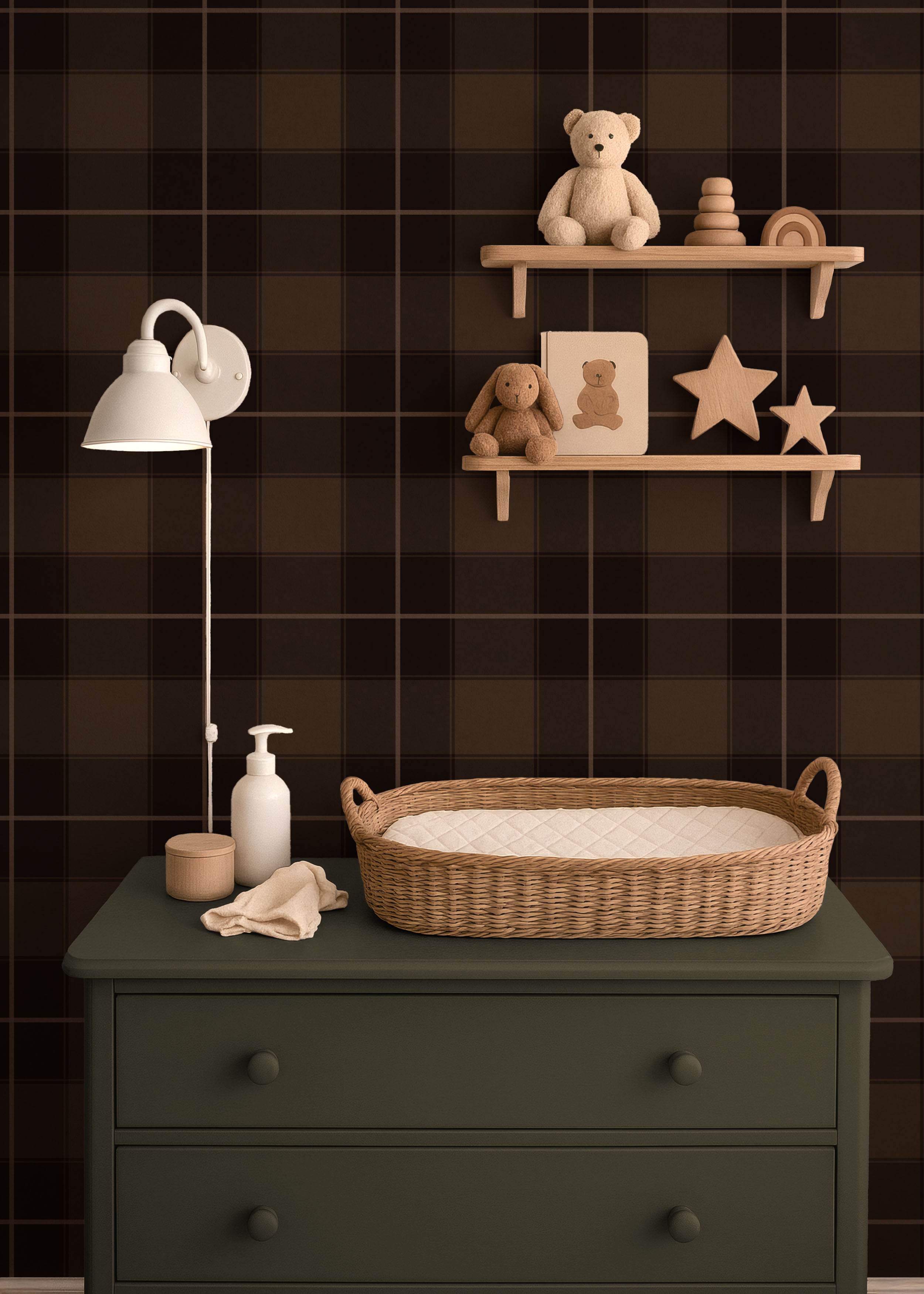 Rustic cabin styled plaid - espresso brown