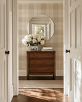 Neutral heritage Farmhouse plaid Wallpaper