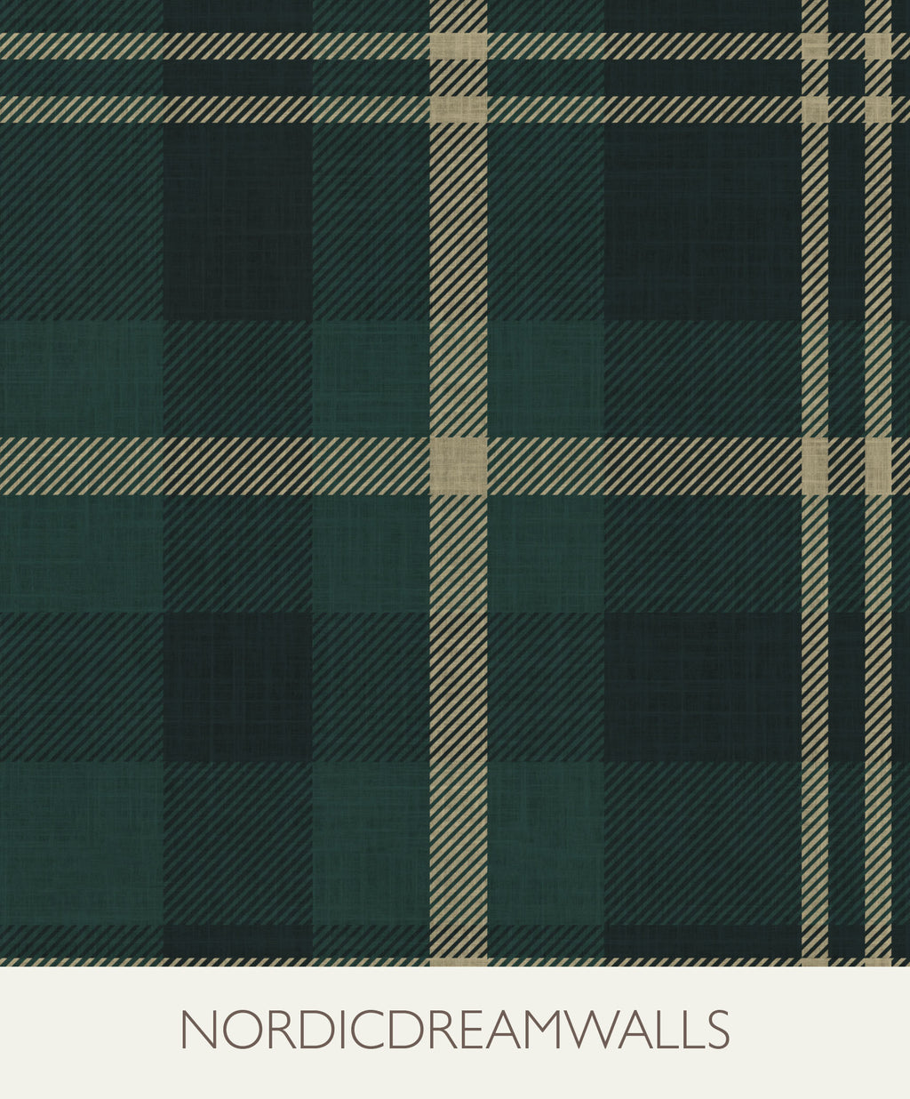 Dark Forest Green Tartan Plaid - Serene Farmhouse Wallpaper