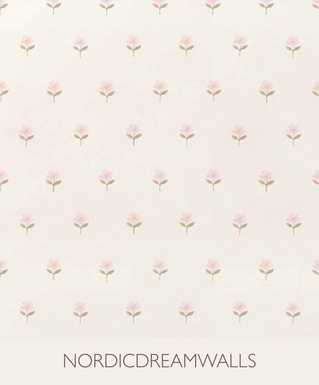Pink watercolor floral cottage Wallpaper