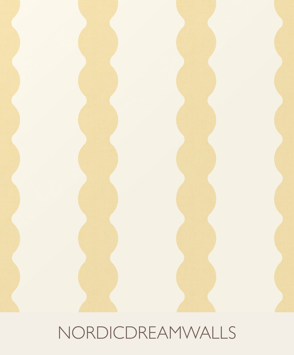 Retro Pastel yellow Wavy Striped Wallpaper