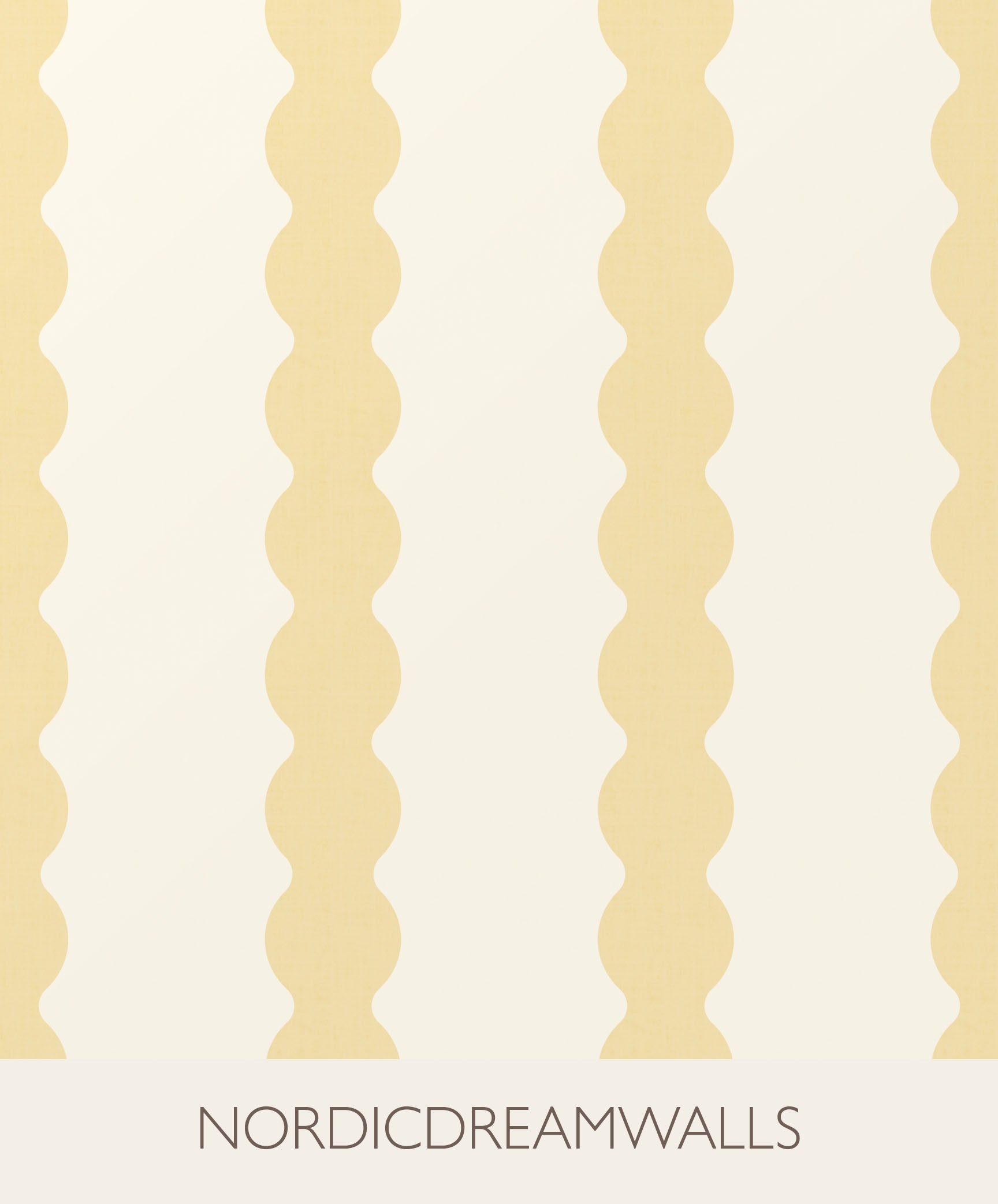 Retro Pastel yellow Wavy Striped Wallpaper