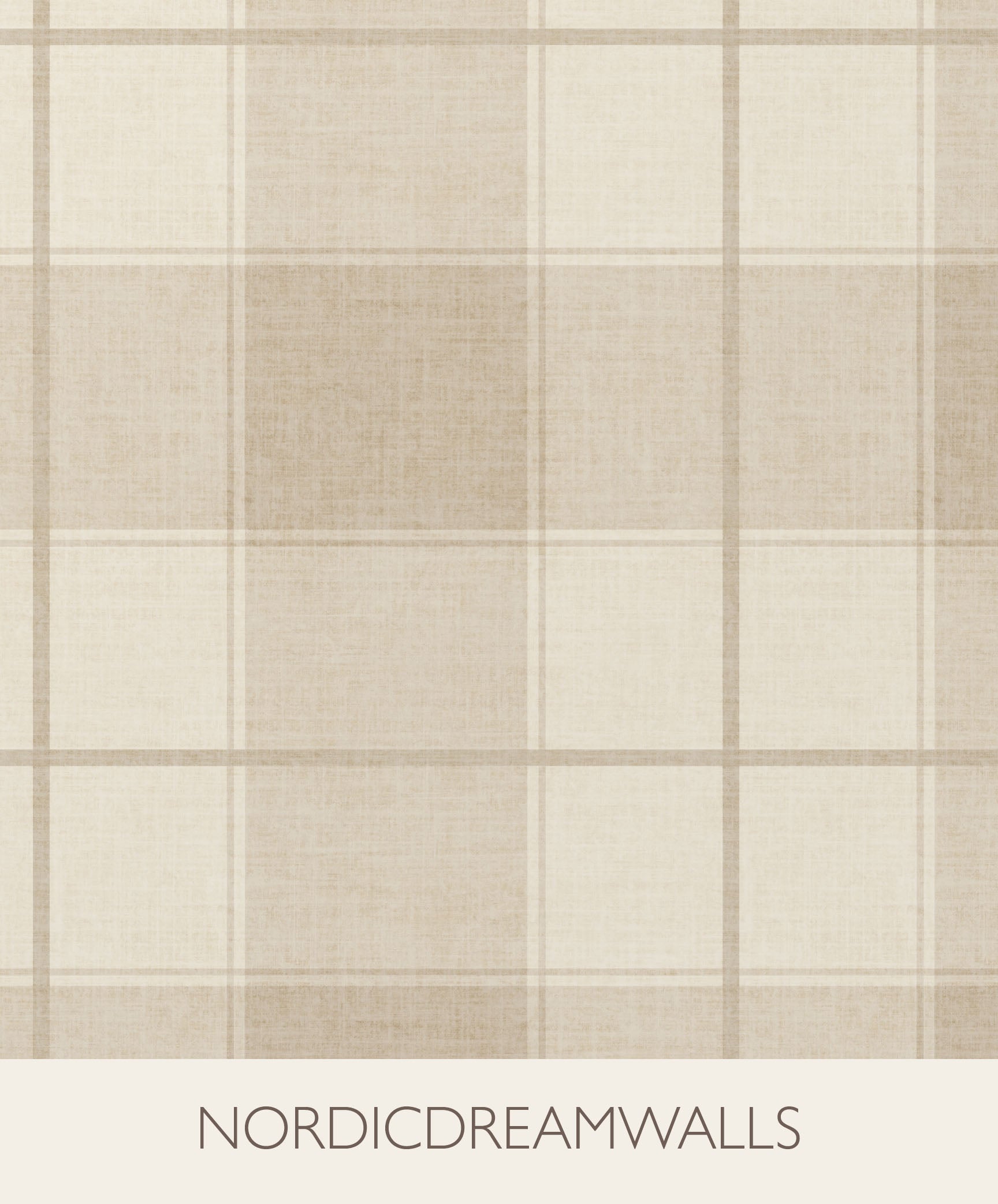 Neutral heritage Farmhouse plaid Wallpaper