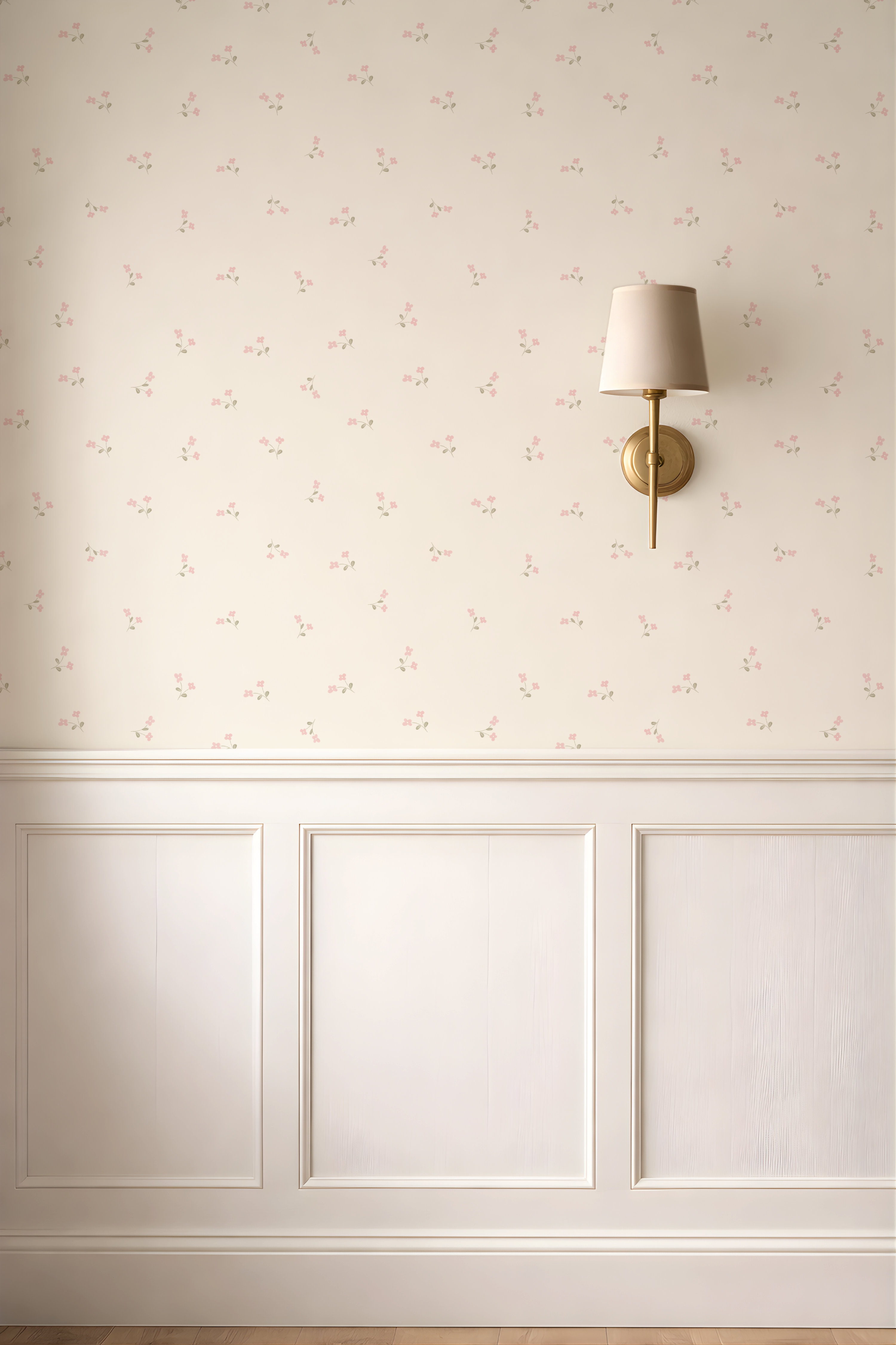 Pink dainty Wildflower Girl Nursery Wallpaper