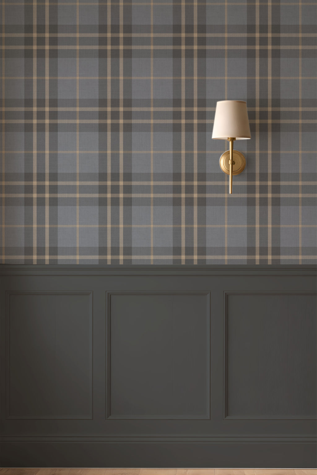 Moody blue traditional tartan plaid