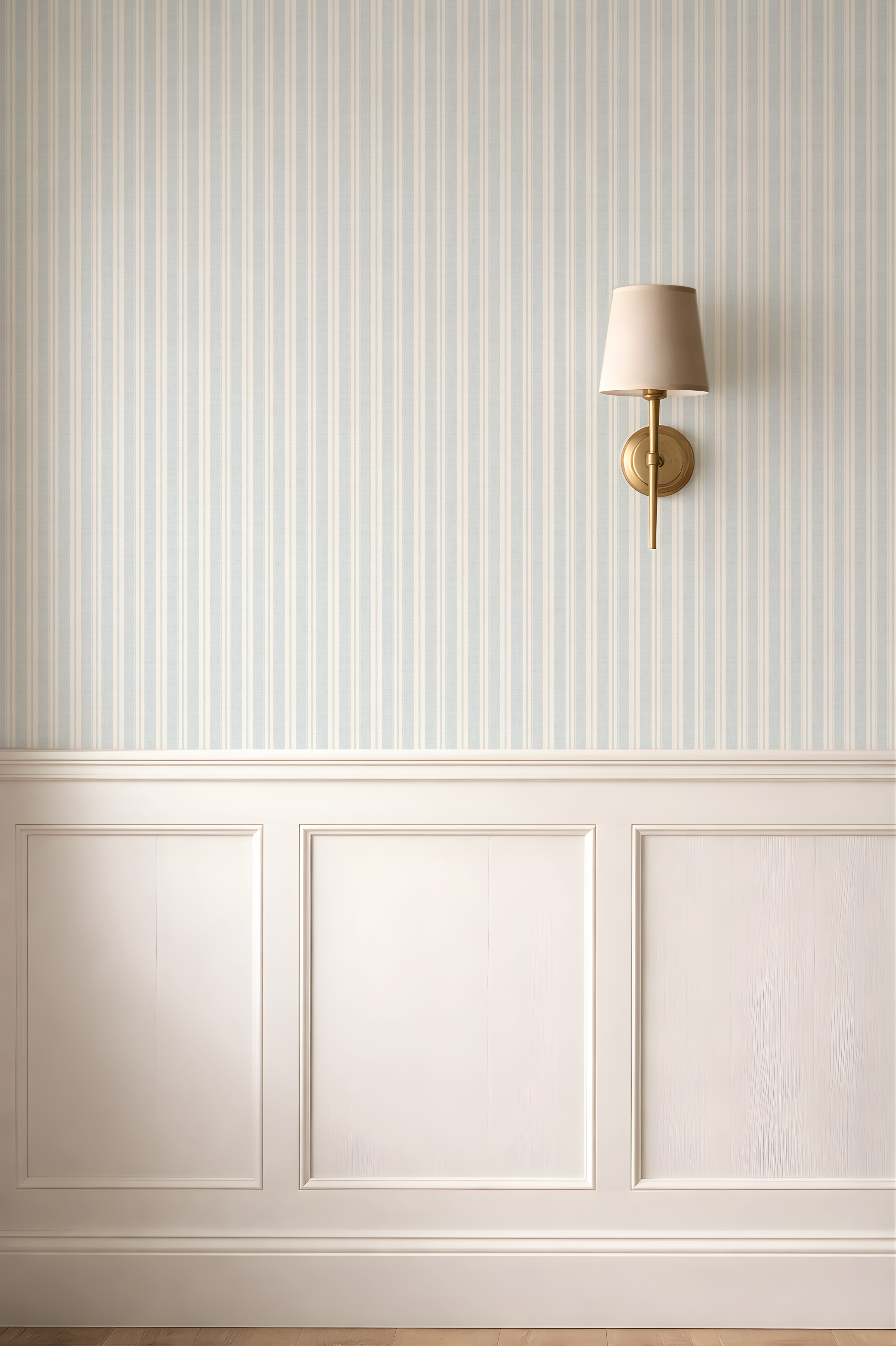 Blue vintage boy's nursery: Cozy Striped baby room decor , Farmhouse Wall Covering (Peel & Stick) Cozy cottage wall decor, Linen Texture
