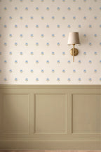 Blue hand drawn floral cottage Wallpaper