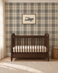 Rustic Boy Nursery Plaid Wallpaper