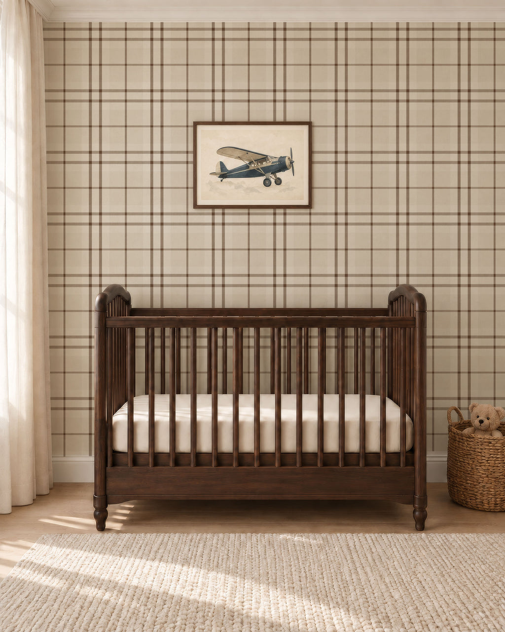 Cozy brown & cream traditional tartan plaid