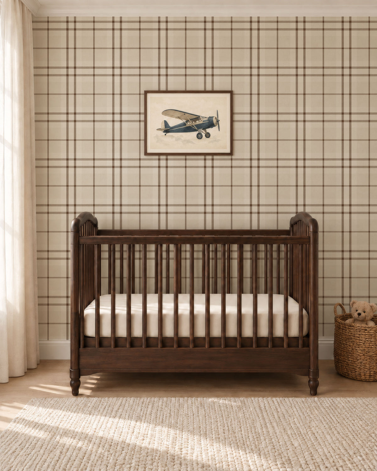 Cozy brown & cream traditional tartan plaid