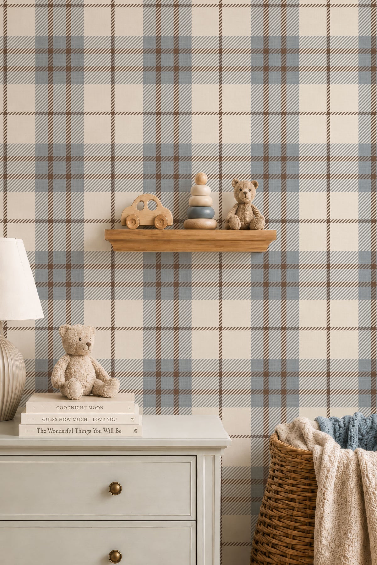 Rustic Boy Nursery Plaid Wallpaper