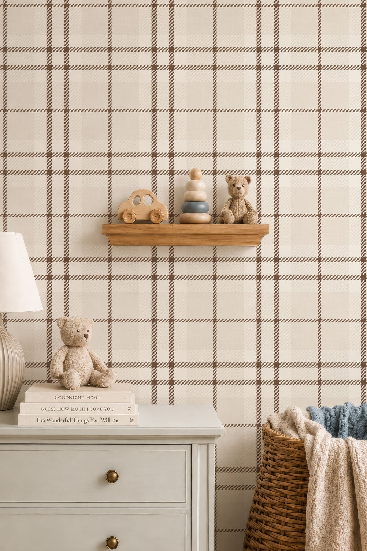 Cozy brown & cream traditional tartan plaid