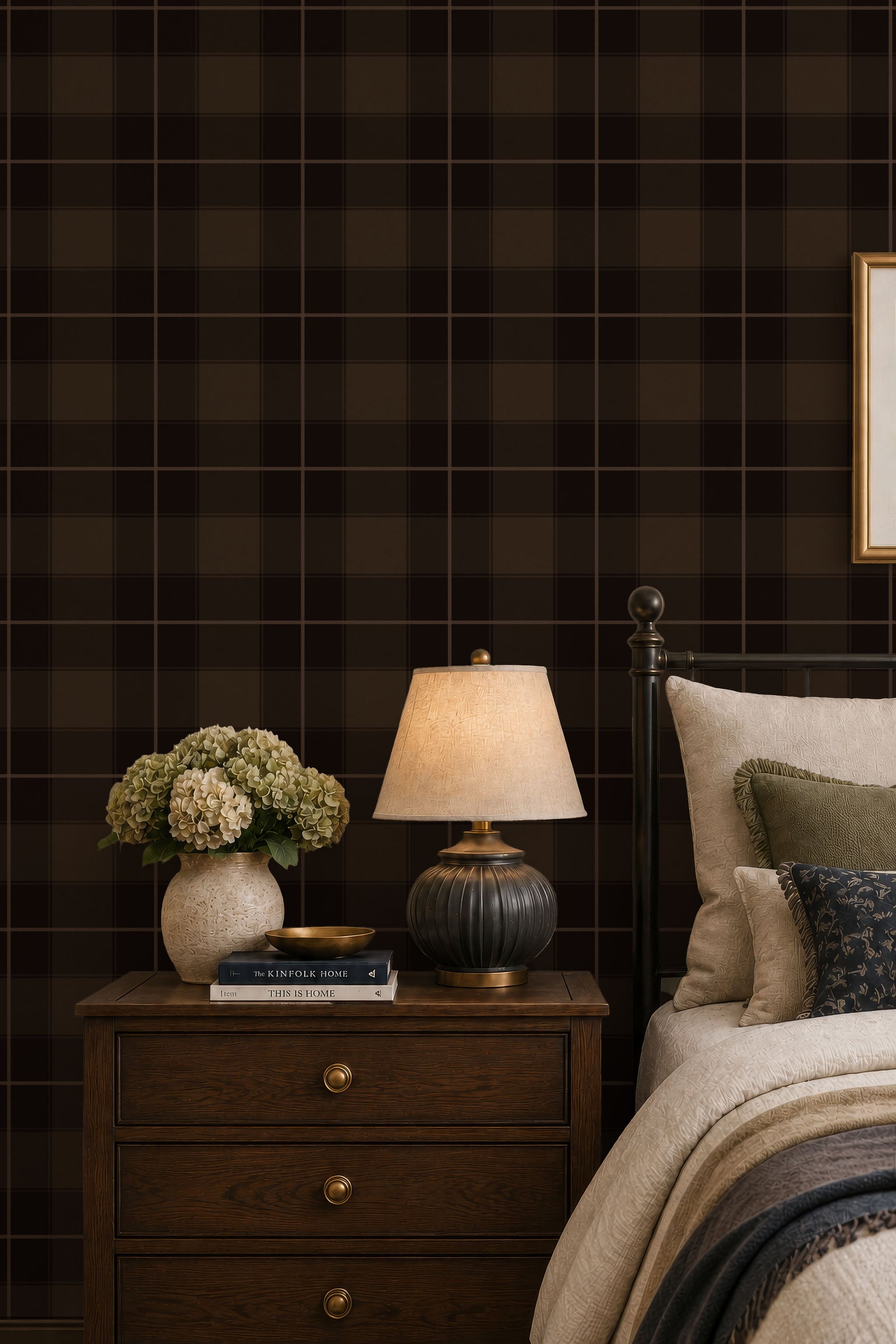 Rustic cabin styled plaid - espresso brown