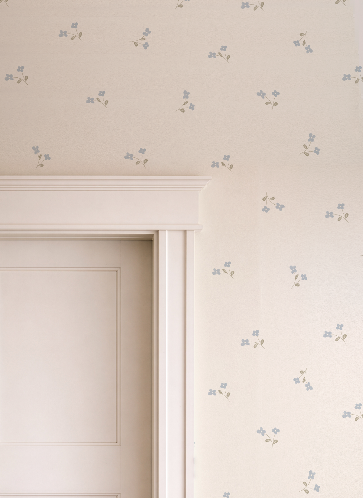 Blue dainty floral Wallpaper for nurseries