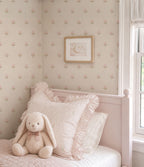 Pink watercolor floral cottage Wallpaper