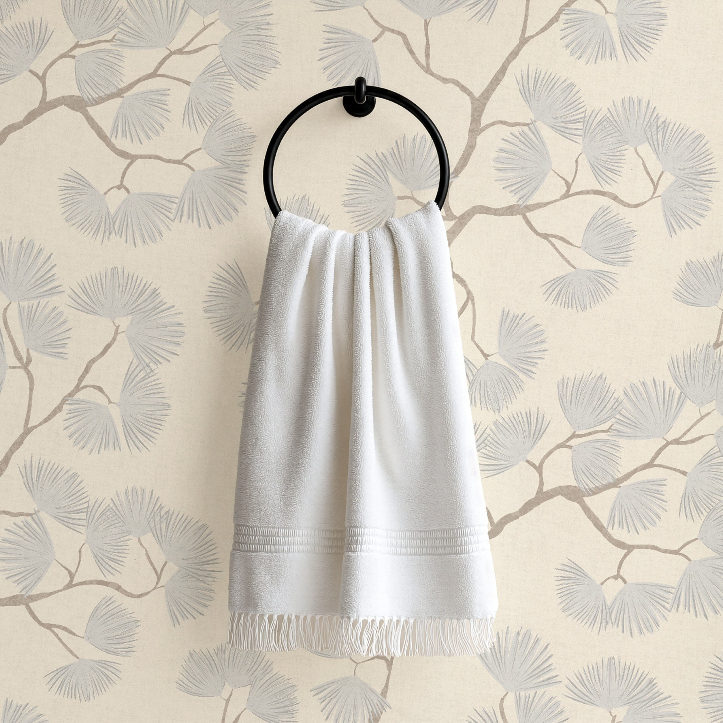 Scandinavian Wallpaper | blue Pine branch Wall covering | minimalist scandinavian woodland decor