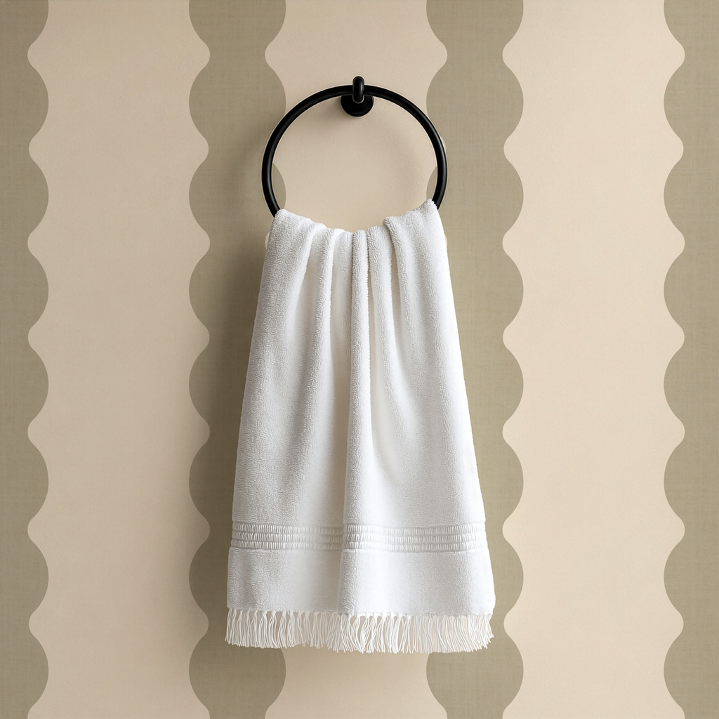 Sage Green Scallop Stripe Wallpaper | Scandinavian Nursery Decor