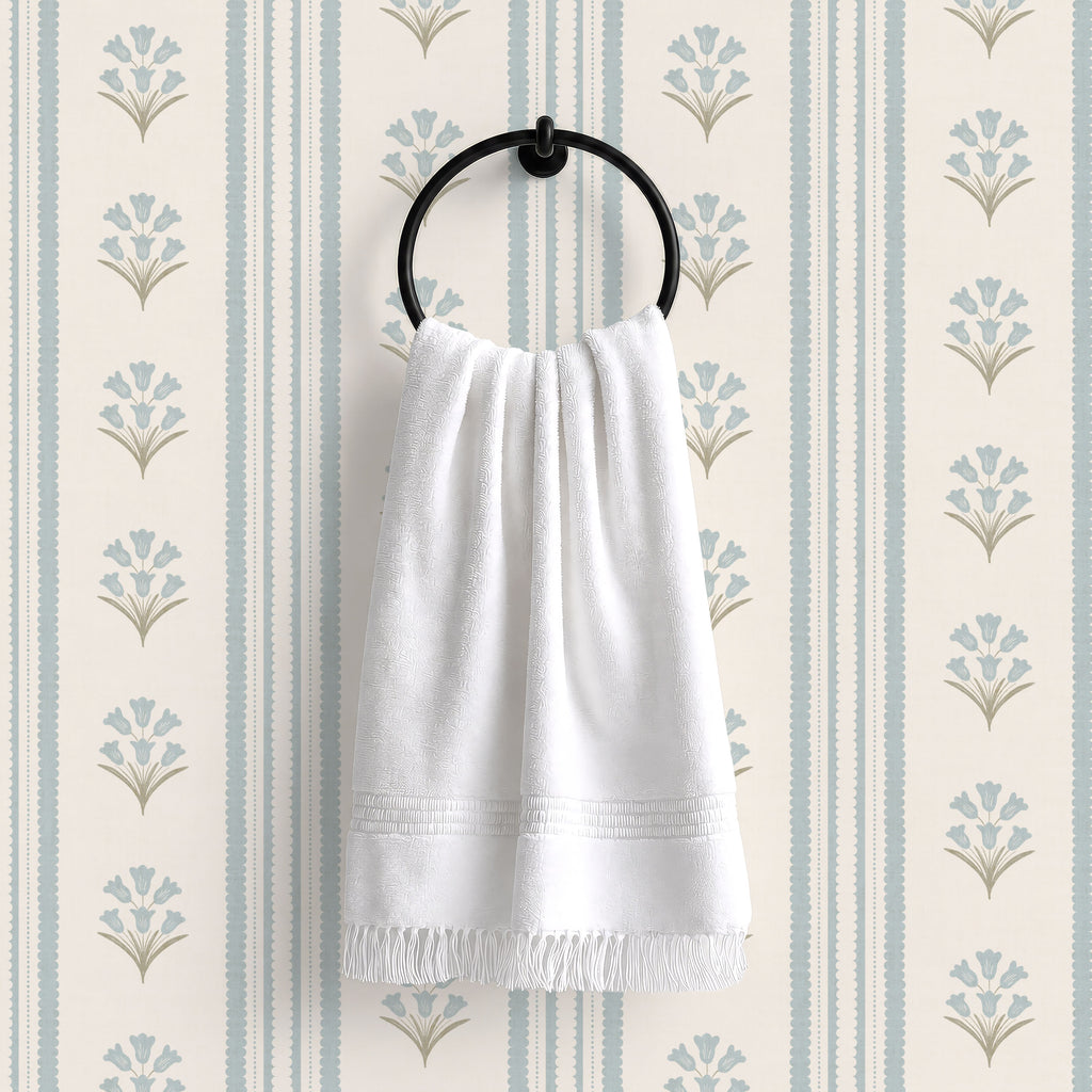 Bluebell Wildflower Stripe Wallpaper