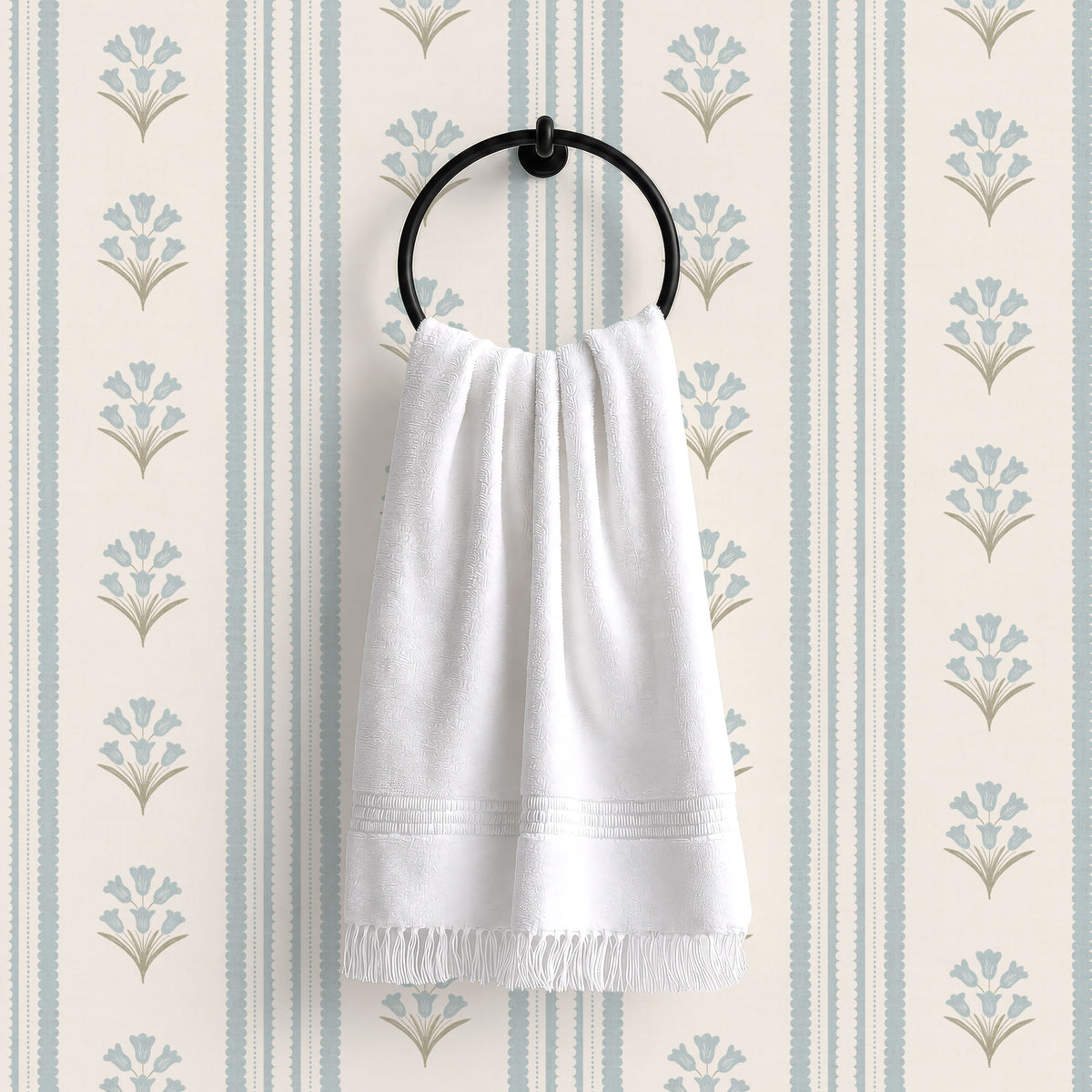 Bluebell Wildflower Stripe Wallpaper