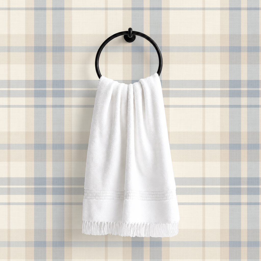 Blue Plaid Wallpaper| Cozy Cottage Decor | nursery plaid wallpaper