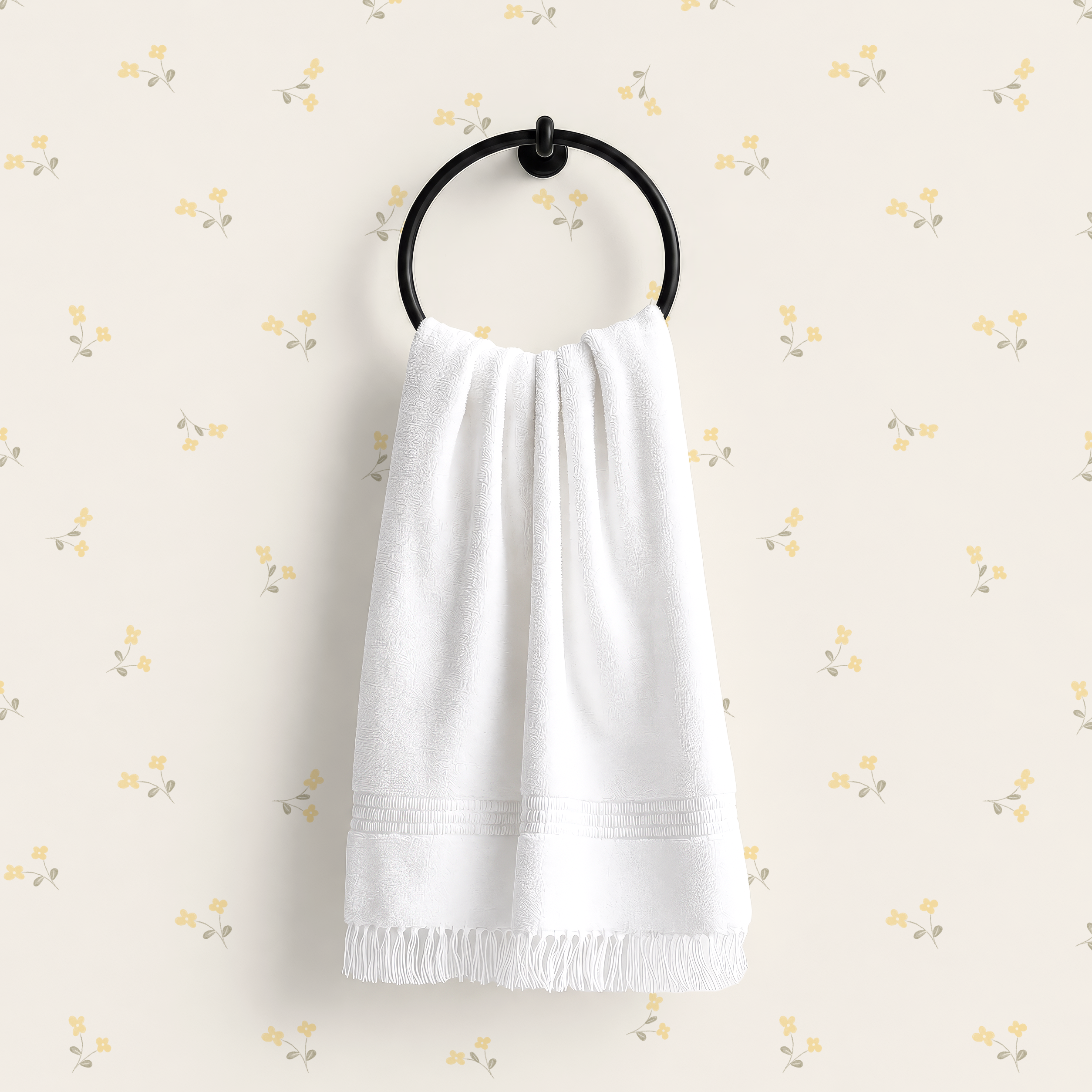 Yellow Ditsy Wildflower Wallpaper for Girl Baby Rooms