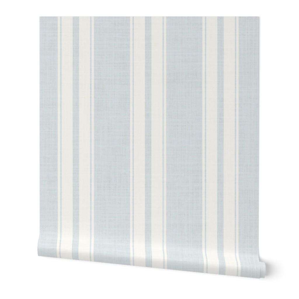 pale blue farmhouse wallpaper ticking stripe removable french blue stripe wall cottage cream stripe linen look peel and stick wall covering