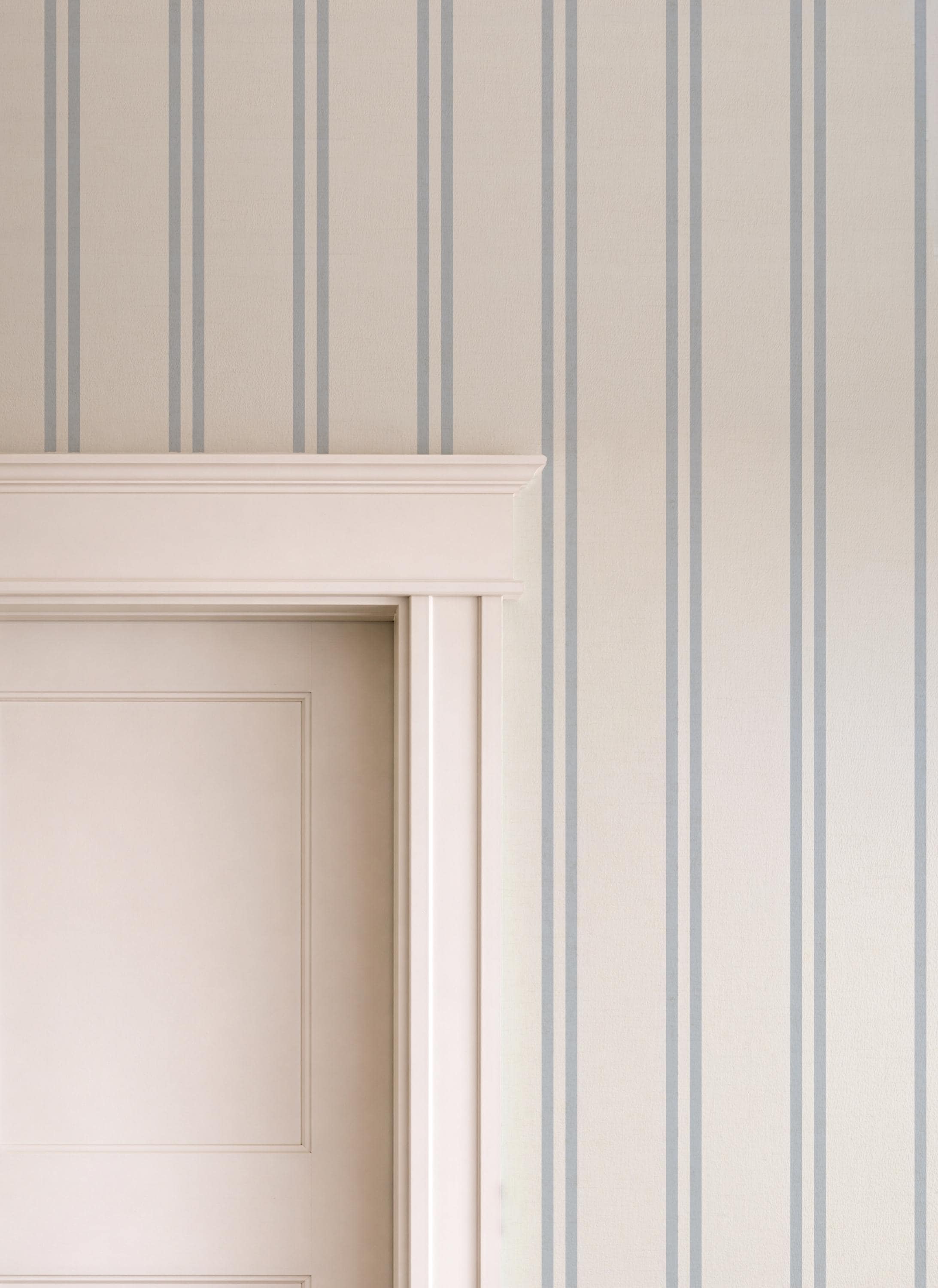 Cottage Nursery Light Blue Double Ticking Striped Wallpaper pastel double striped Wall Covering Farmhouse Nursery Linen Texture (Removable)