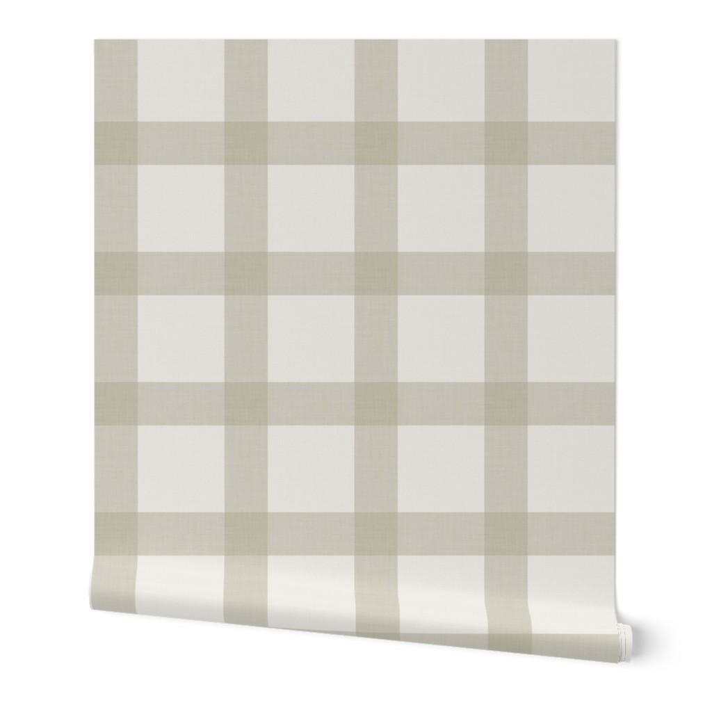 Sage Green Buffalo Plaid Wallpaper, Peel and Stick Nursery Decor, Farmhouse Check (Removable)