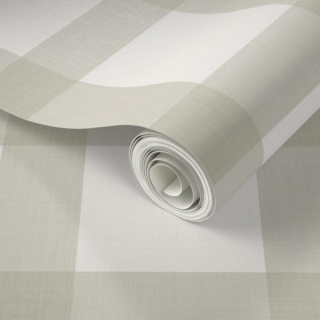 Sage Green Buffalo Plaid Wallpaper, Peel and Stick Nursery Decor, Farmhouse Check (Removable)