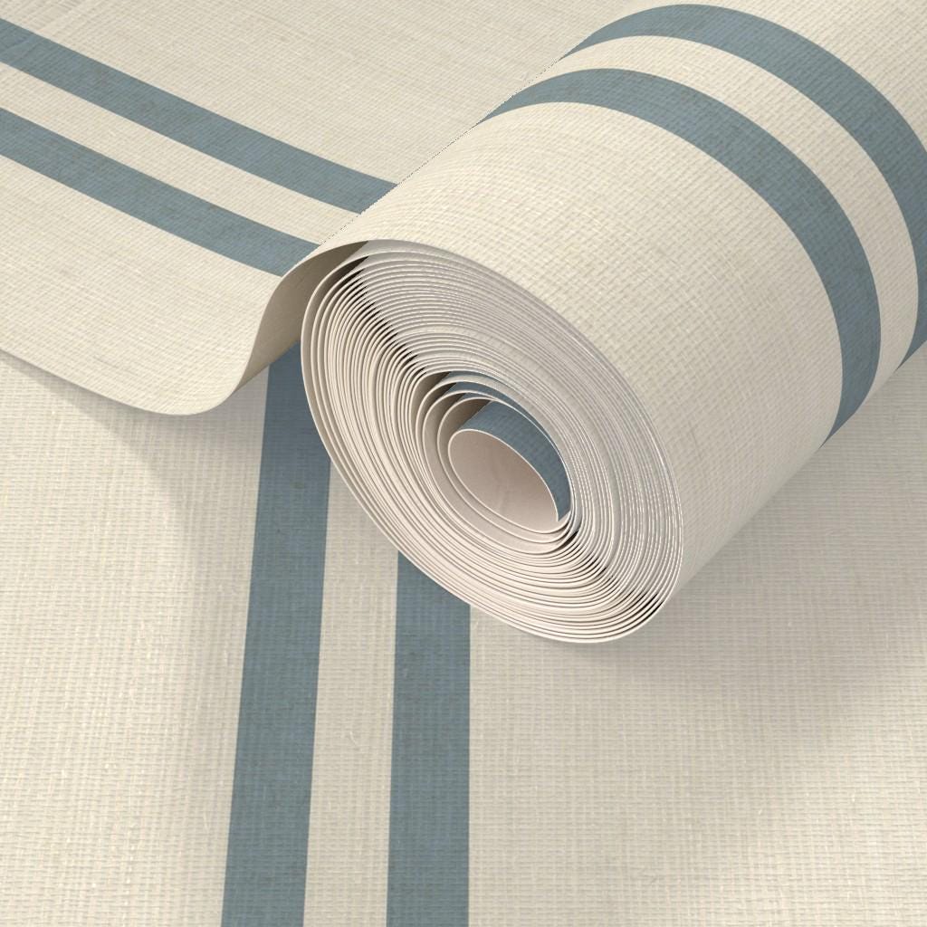 Blue striped wallpaper cozy dusty blue thin lines wall covering cute nursery wall decor coastal farmhouse elegant wallpaper peel and stick