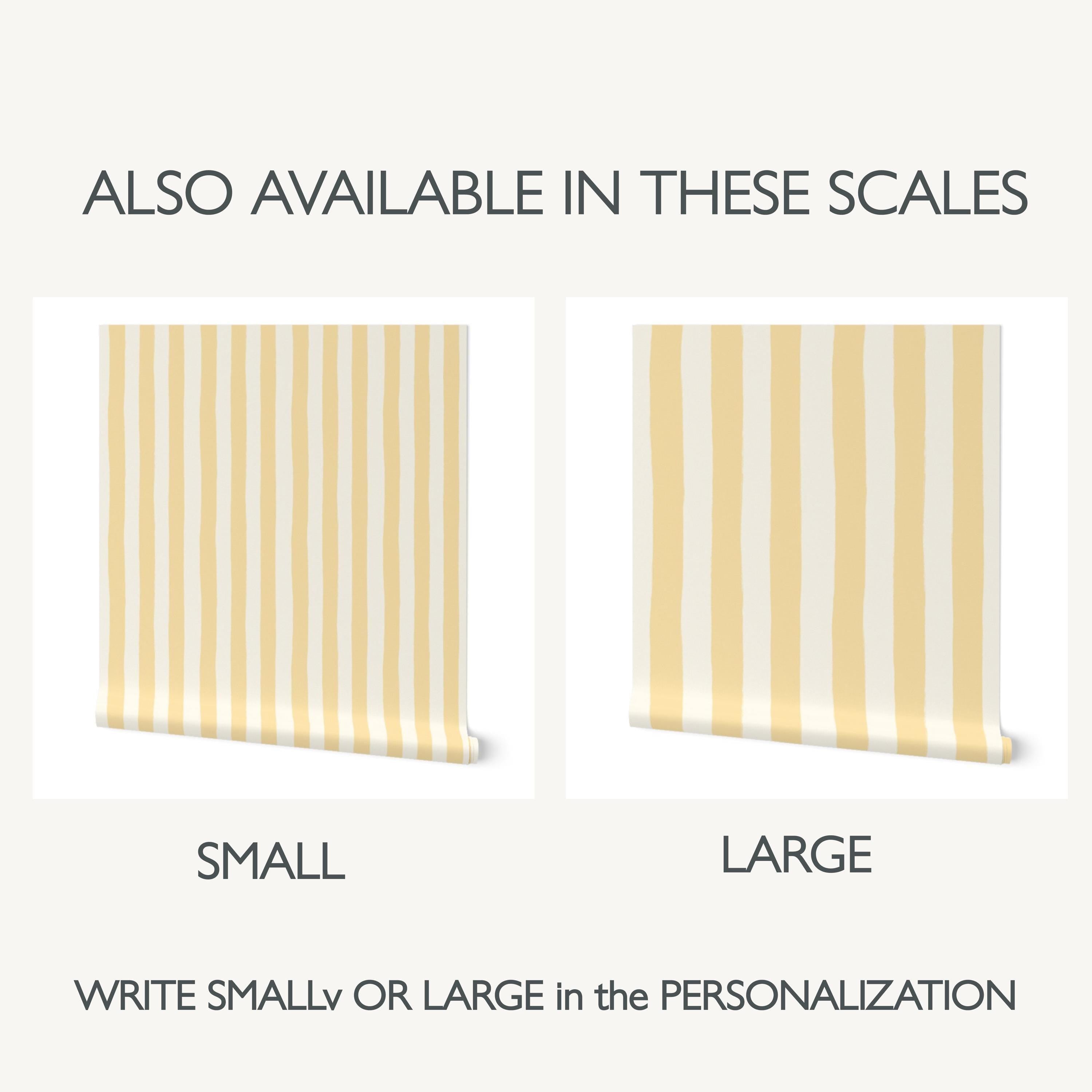Butter Yellow Hand-Painted Stripe Nursery Wallpaper – Kids Room Wall Decor