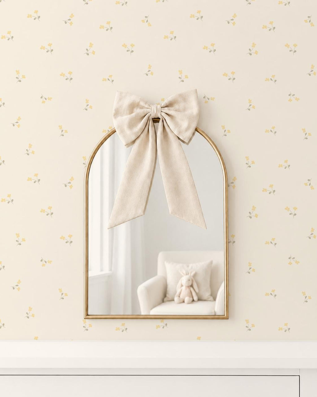 Buttery Yellow Nursery Wallpaper – Vintage Wildflower Wall Covering, Girls Room Wall Decor (Peel and Stick), ditsy bloom bathroom decor