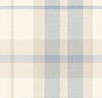 Blue Plaid removable Wallpaper: Modern cozy Cottage Decor soft blue and beige plaid - soft nursery wallpaper - peel and stick wallpaper