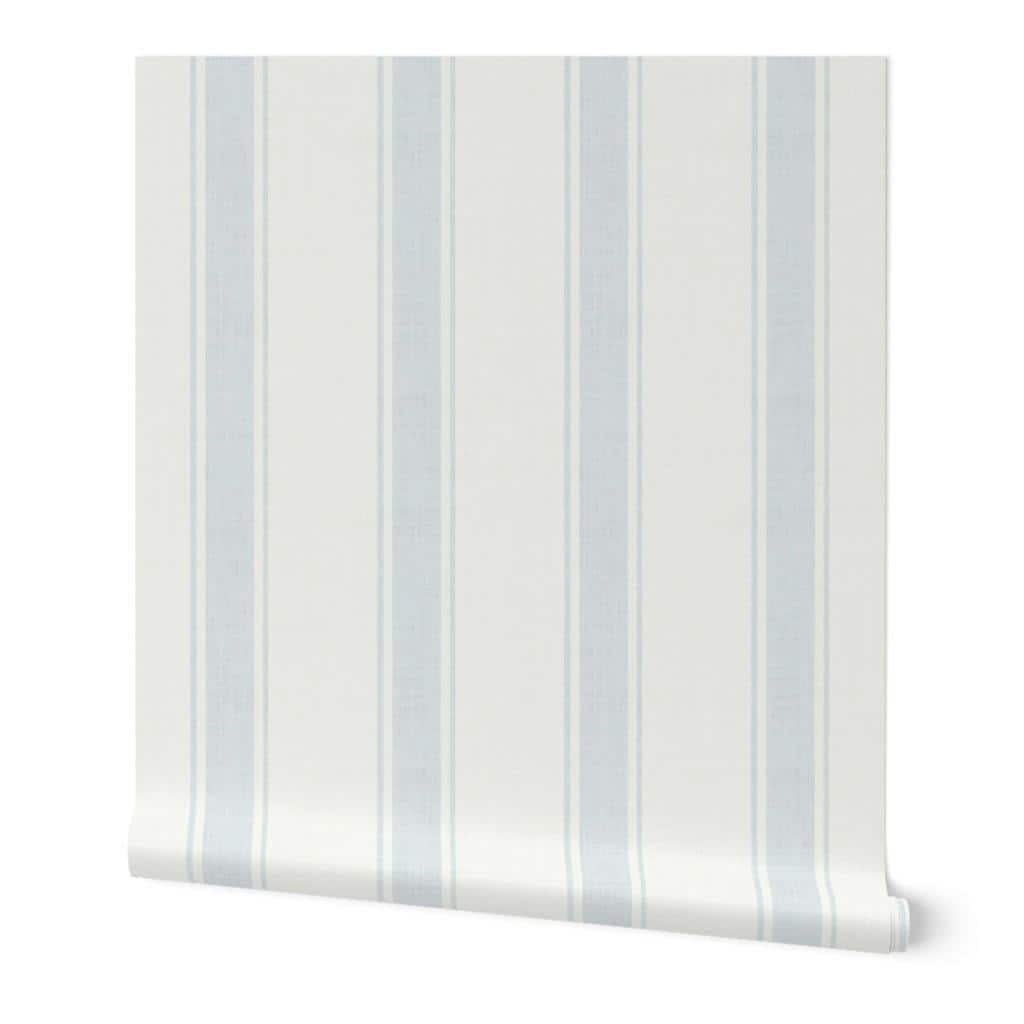Blue Striped Boy Nursery Wallpaper, Peel and Stick Vertical Stripe Wall Covering, Vintage Baby Room Accent Wall