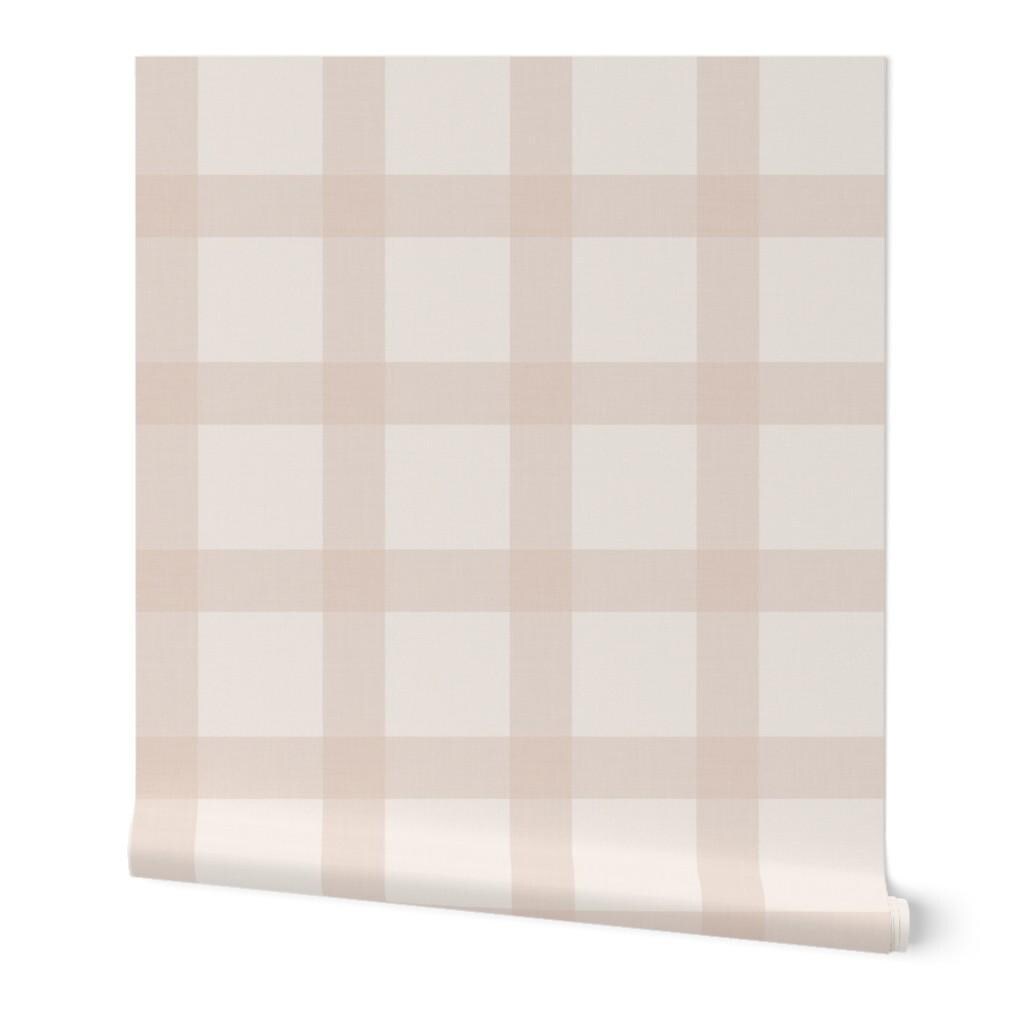 Blush Pink Gingham Wallpaper: Cozy Cottage, Nursery Wall Covering (Peel and Stick) Kid Playroom Wall Decor Vintage Baby Room Peel and Stick