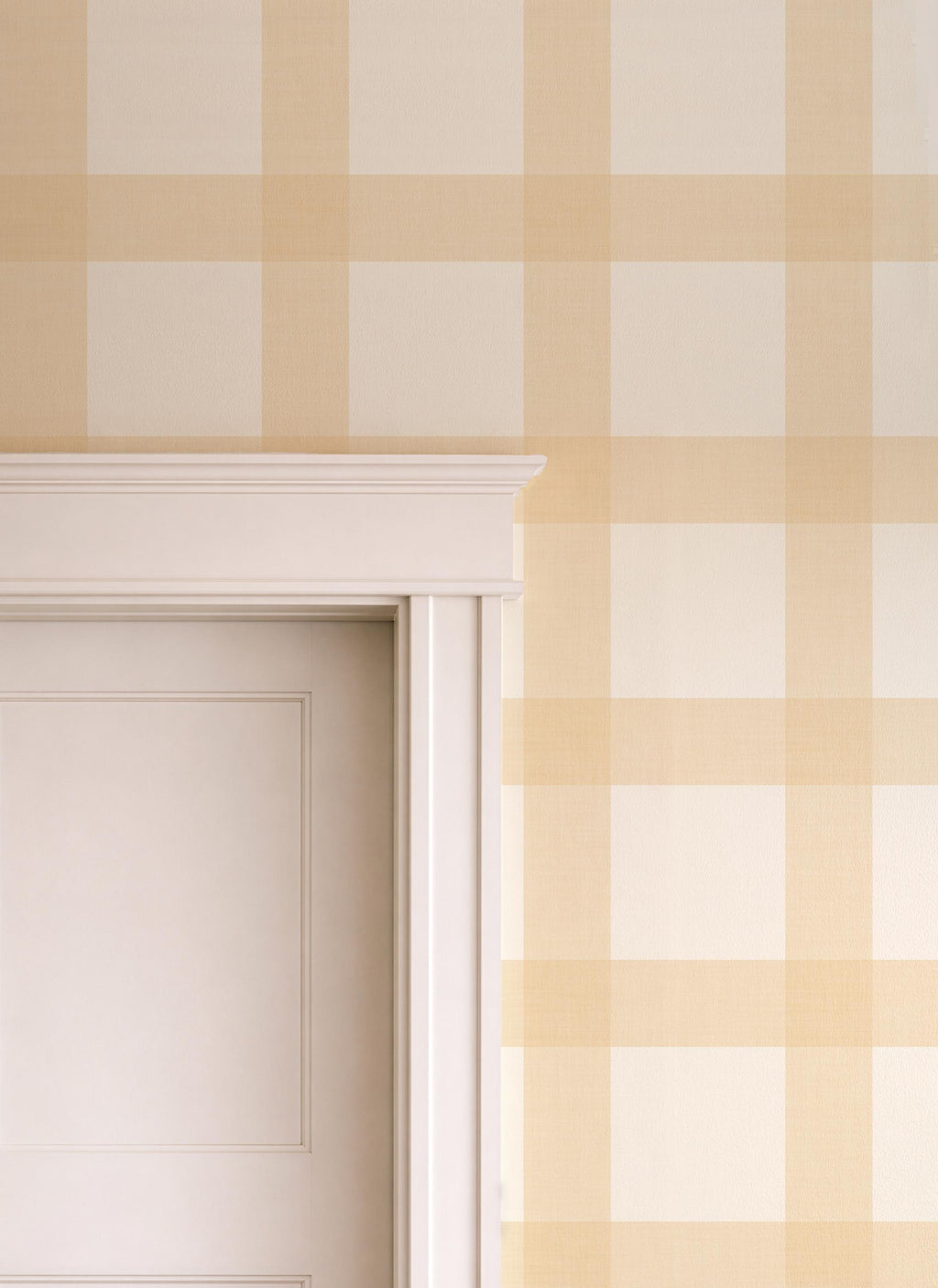 Butter Yellow Gingham Wallpaper – Cozy Cottage Nursery Wall Covering - Yellow Bedroom Wall Decor Cozy Cottage Wall - FREE SHIPPING