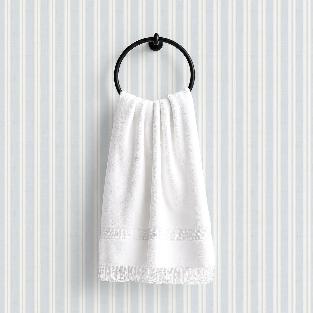 Blue vintage boy's nursery: Cozy Striped baby room decor , Farmhouse Wall Covering (Peel & Stick) Cozy cottage wall decor, Linen Texture