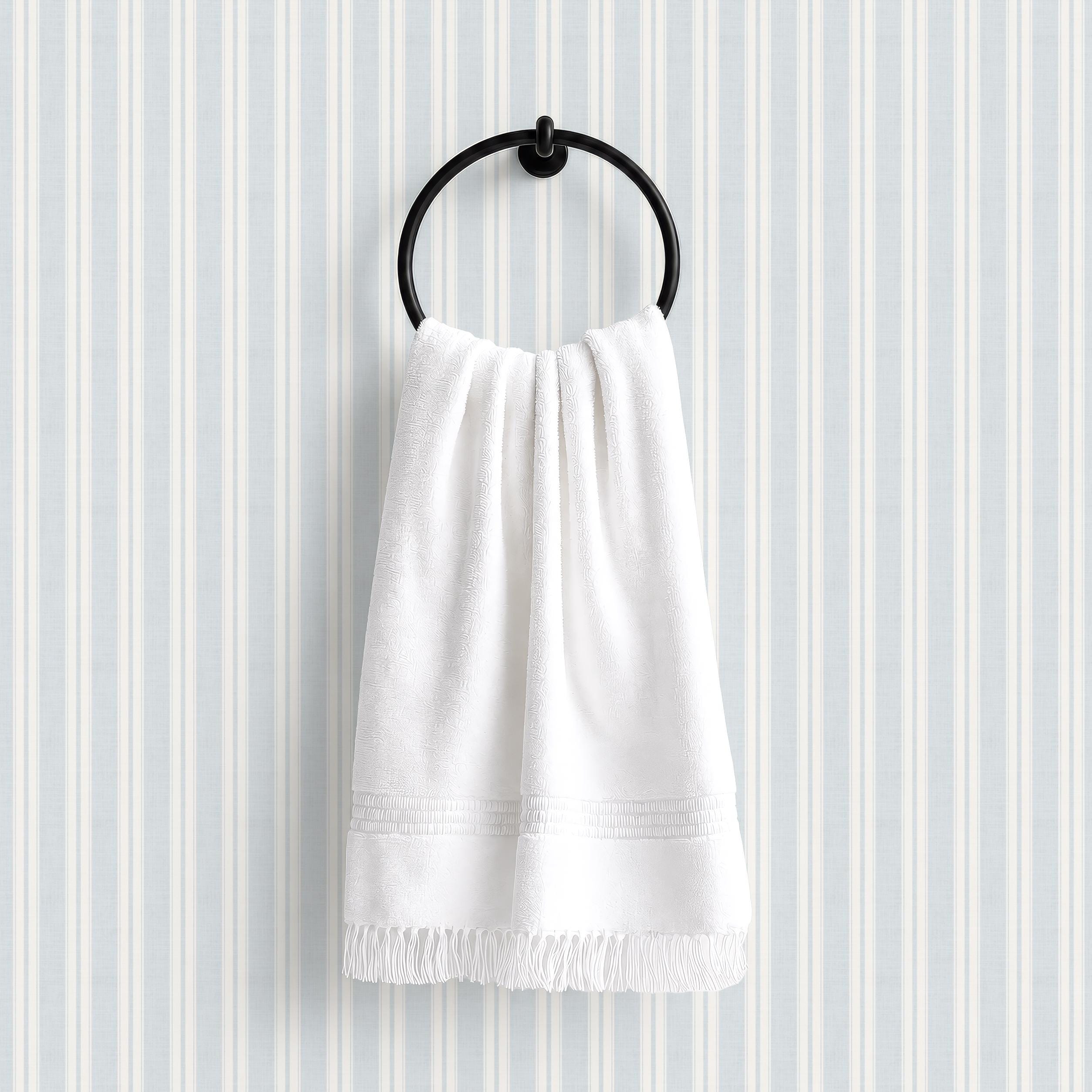 Blue vintage boy's nursery: Cozy Striped baby room decor , Farmhouse Wall Covering (Peel & Stick) Cozy cottage wall decor, Linen Texture