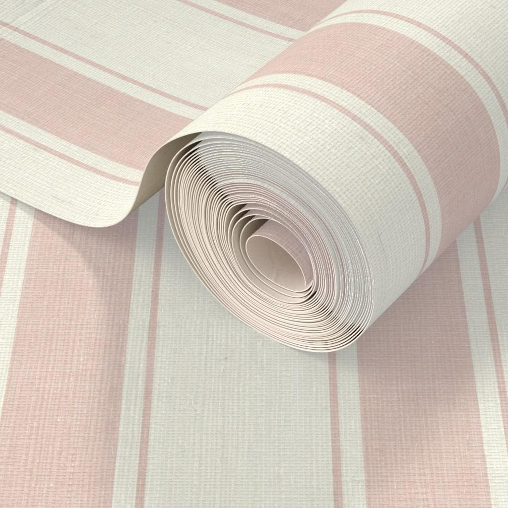 Pink Stripe Wallpaper, Soft Pink Striped Wallpaper, girl Nursery Wallpaper, Girls Room Wallpaper, Classic baby ticking stripes Wall Decor
