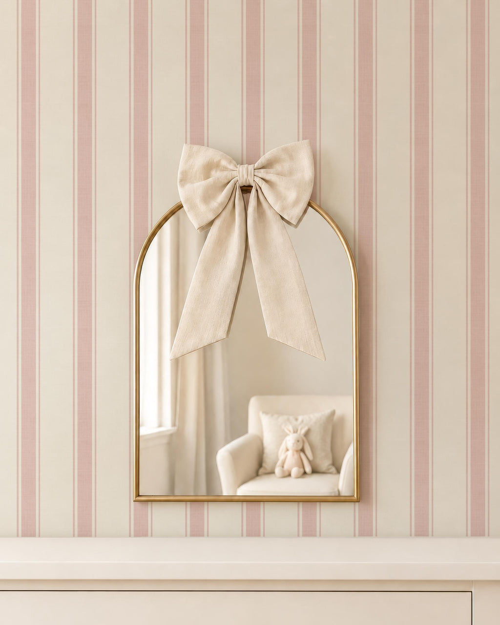 Pink Stripe Wallpaper, Soft Pink Striped Wallpaper, girl Nursery Wallpaper, Girls Room Wallpaper, Classic baby ticking stripes Wall Decor