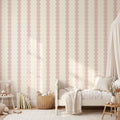 Charming Pink Scallop Striped Girl Nursery Wall Decor