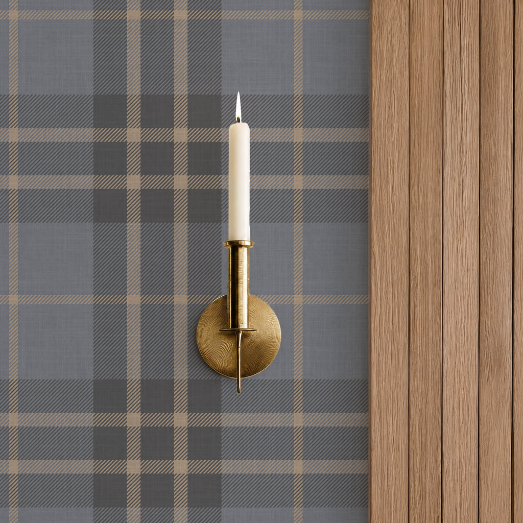 Moody blue traditional tartan plaid