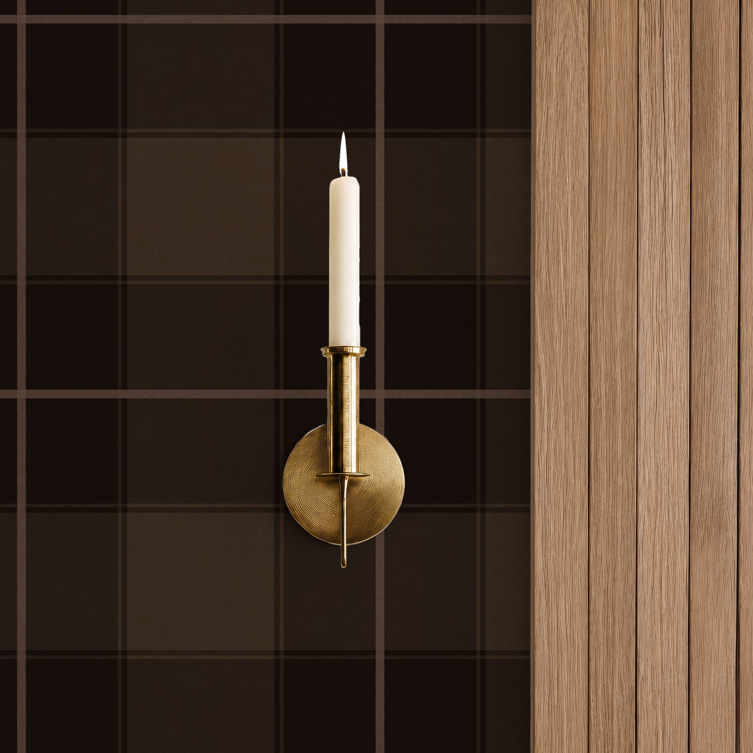 Rustic cabin styled plaid - espresso brown