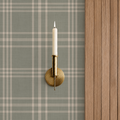 Rustic Sage Green Plaid Tartan Farmhouse Wallpaper