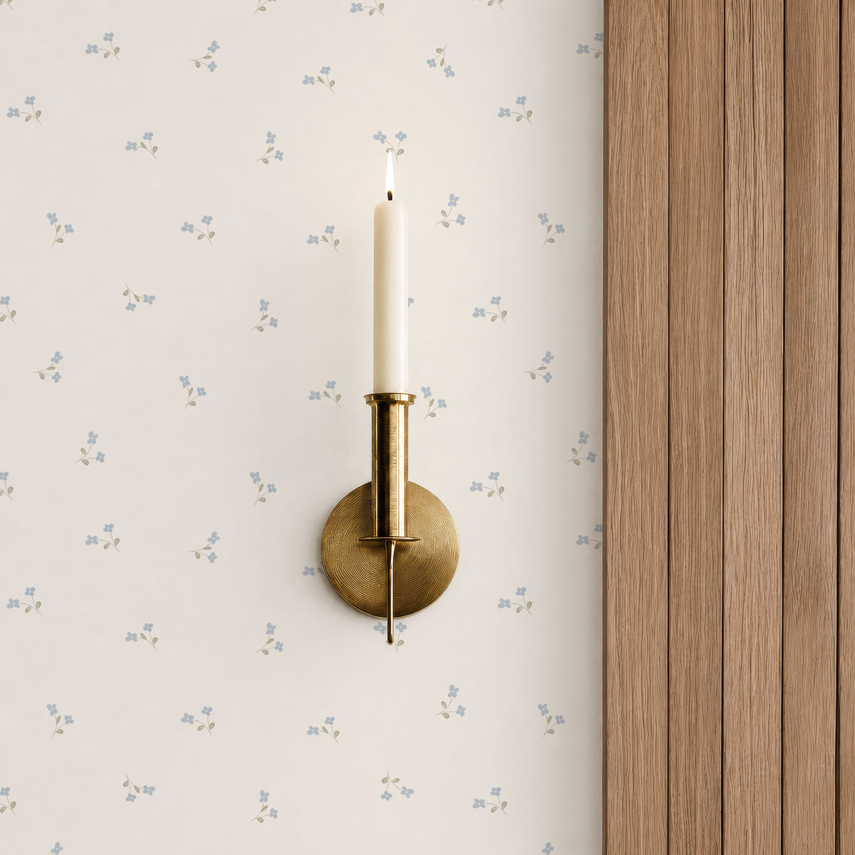 Blue dainty floral Wallpaper for nurseries